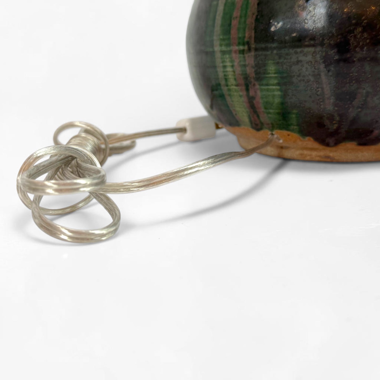 Handmade Green Stoneware Table Lamp