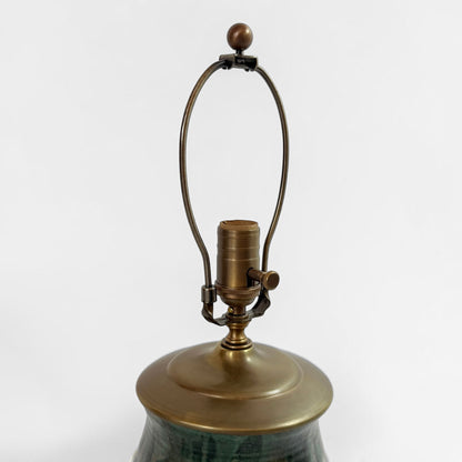 Handmade Green Stoneware Table Lamp