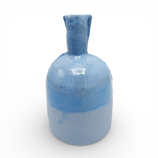Two-toned Light Blue Porcelain Bottle Vase