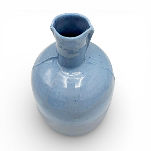 Two-toned Light Blue Porcelain Bottle Vase