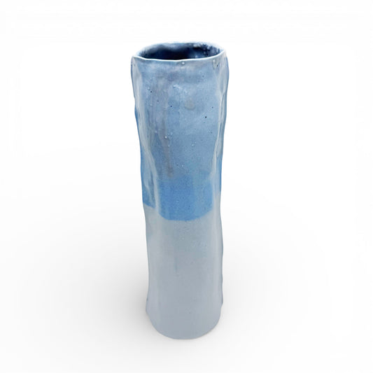 Two-toned Light Blue Porcelain Tall Vase