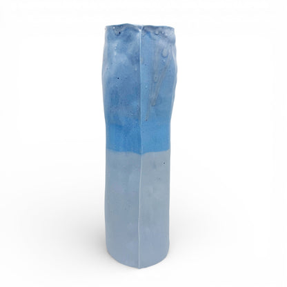 Two-toned Light Blue Porcelain Tall Vase