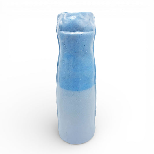 Two-toned Light Blue Porcelain Tall Vase