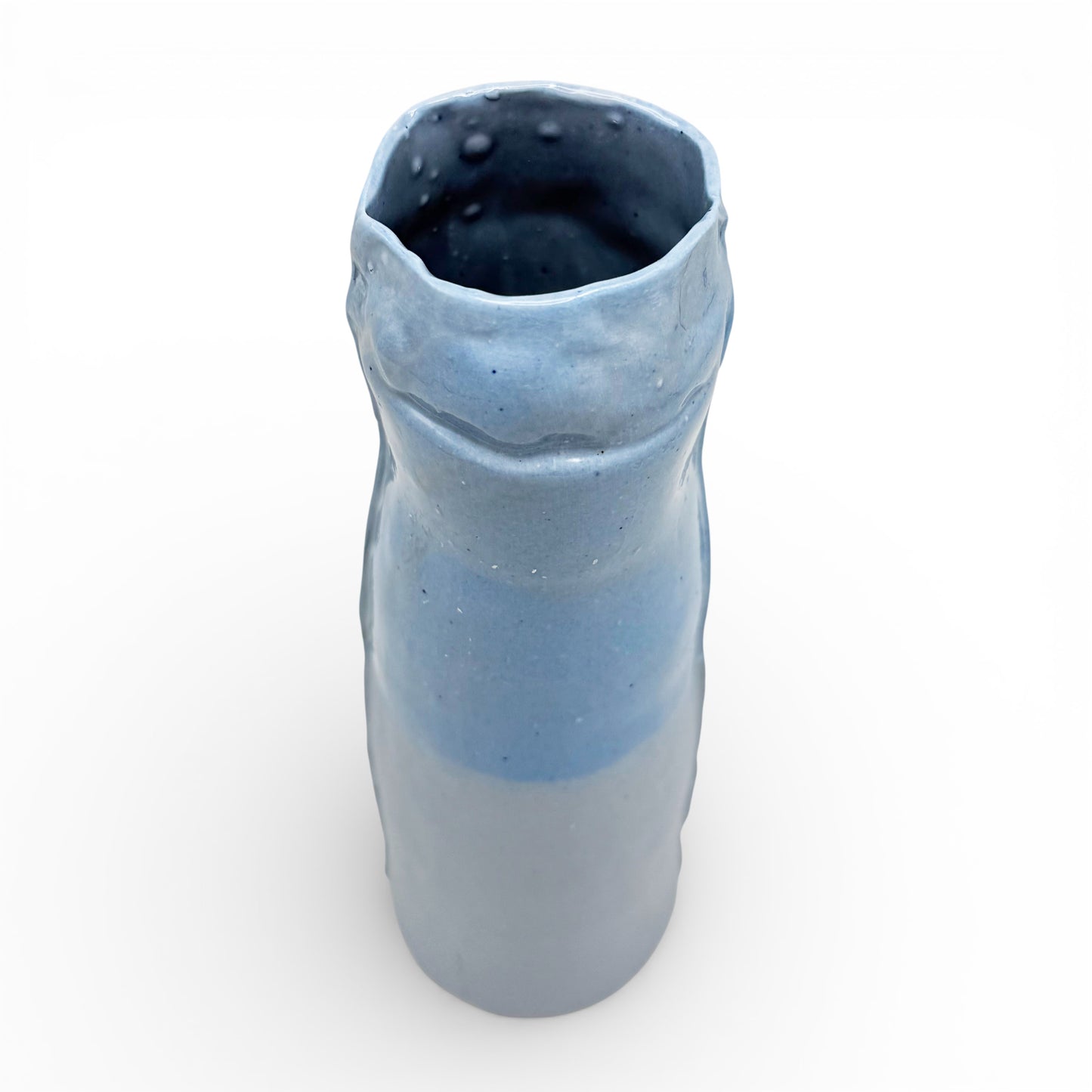 Two-toned Light Blue Porcelain Tall Vase