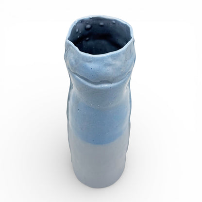 Two-toned Light Blue Porcelain Tall Vase