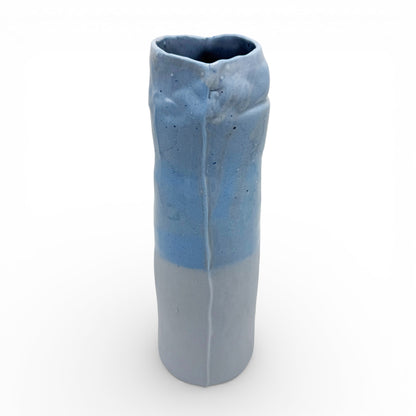 Two-toned Light Blue Porcelain Tall Vase