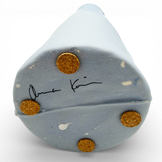 Two-toned Light Blue Porcelain Tall Vase