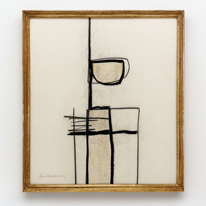 Abstract Painting on Paper by Jean Marc Louis