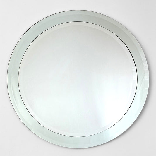 Round Italian Mid Century Wall Mirror
