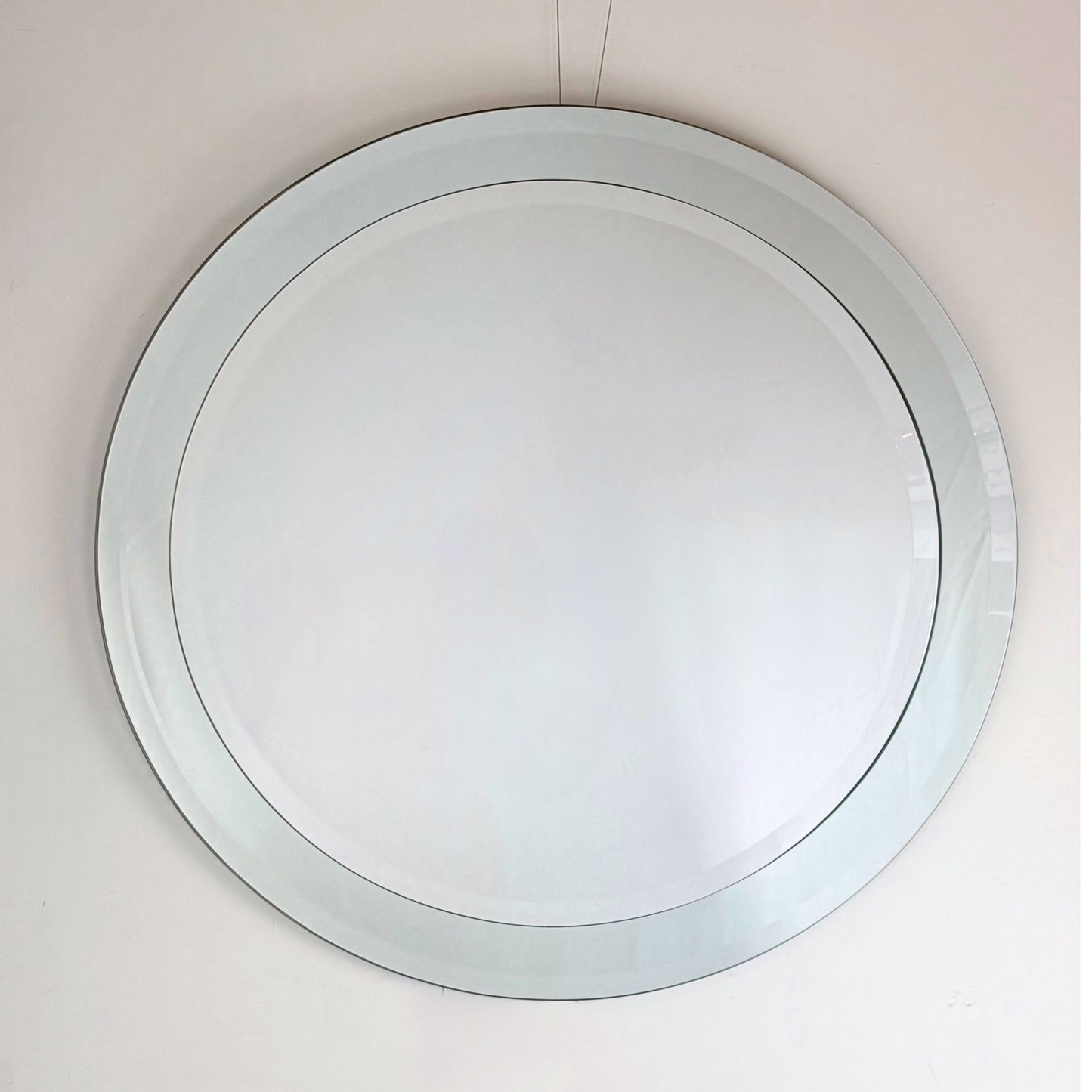 Round Italian Mid Century Wall Mirror