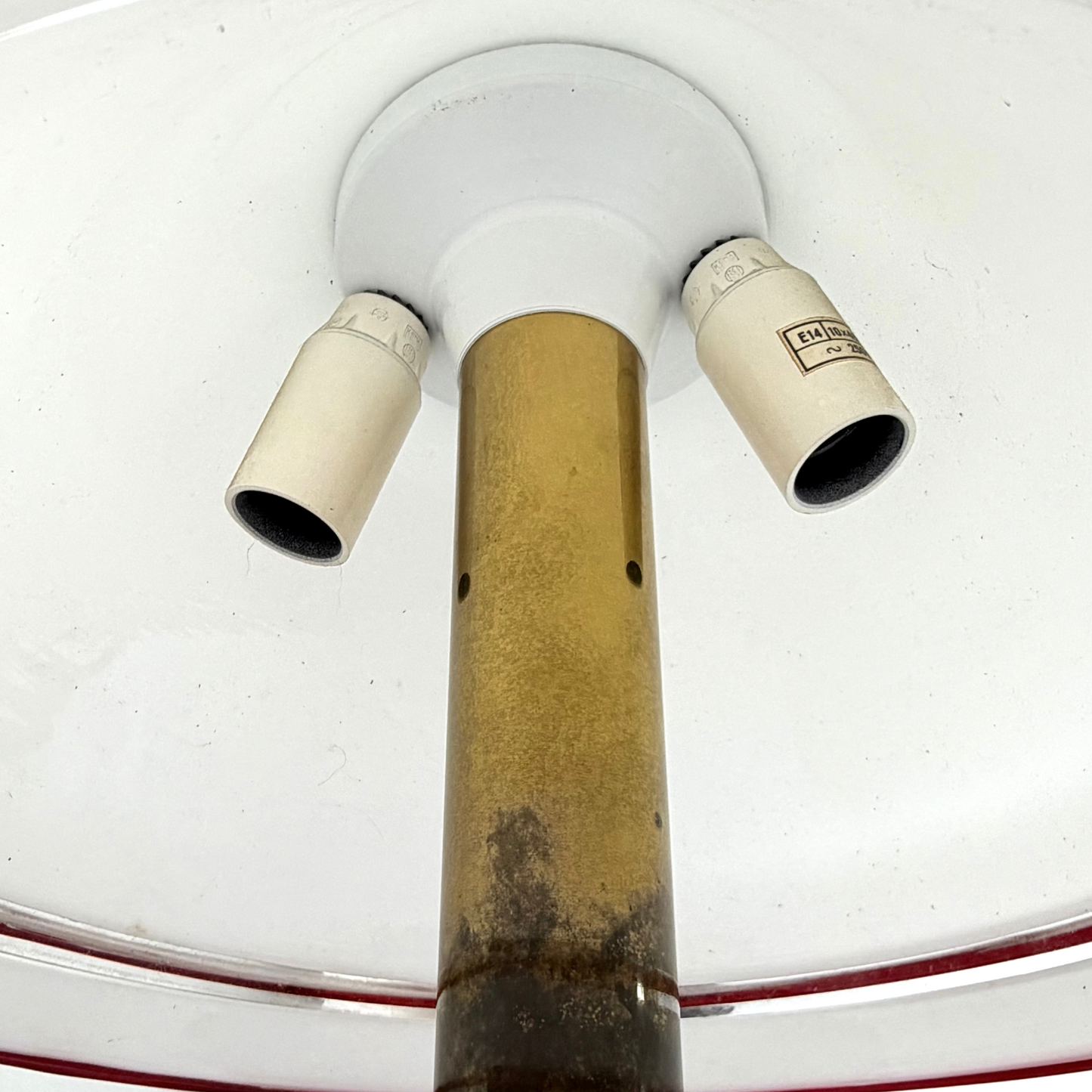 Mid Century Brass & Murano Glass Lamp