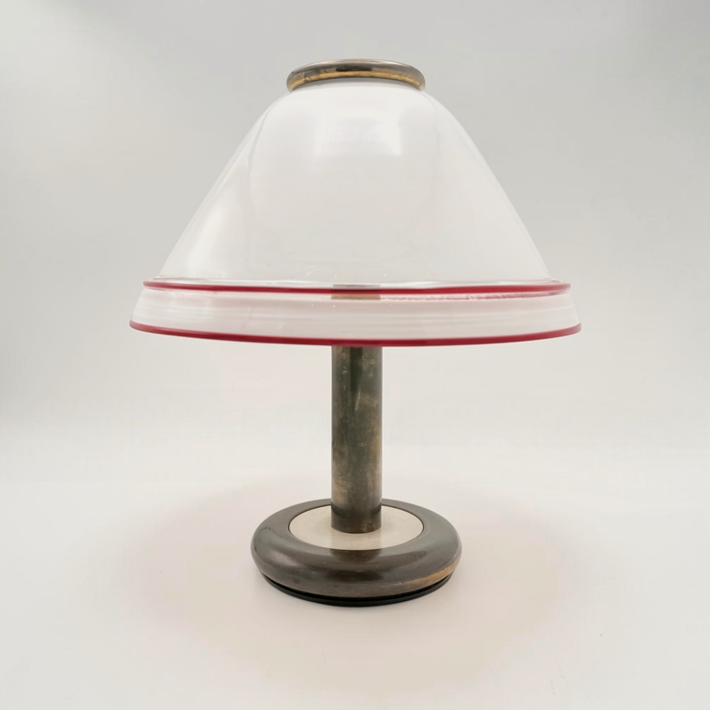 Mid Century Brass & Murano Glass Lamp