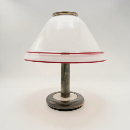 Mid Century Brass & Murano Glass Lamp