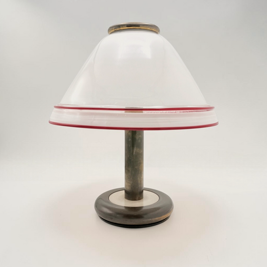 Mid Century Brass & Murano Glass Lamp