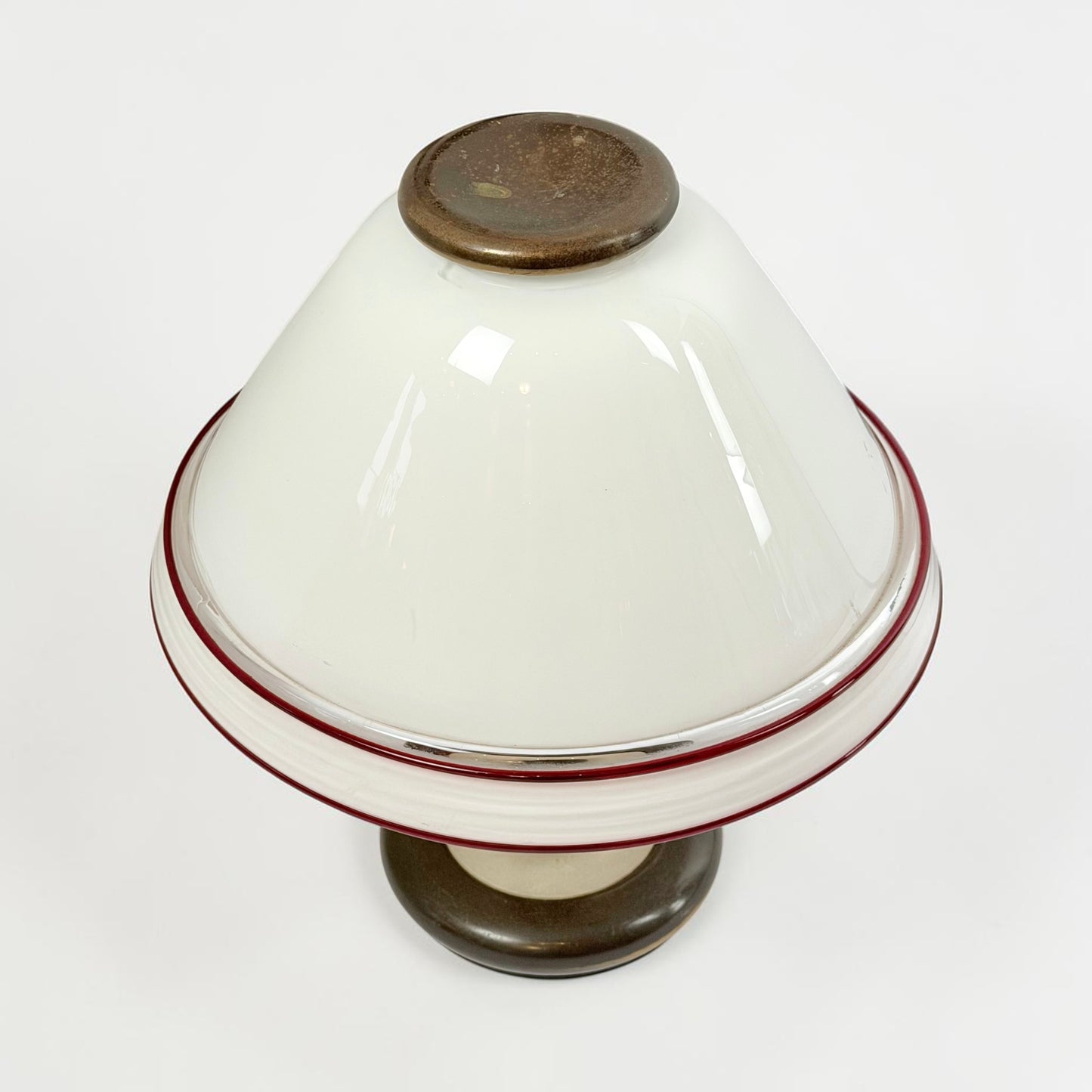 Mid Century Brass & Murano Glass Lamp