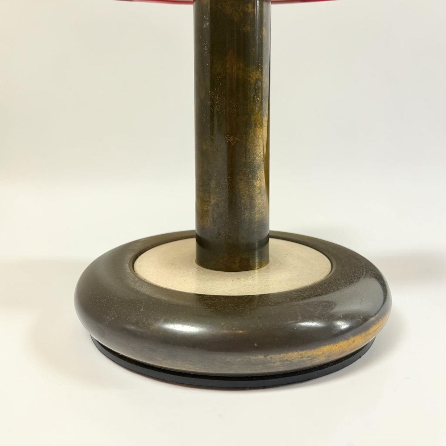 Mid Century Brass & Murano Glass Lamp