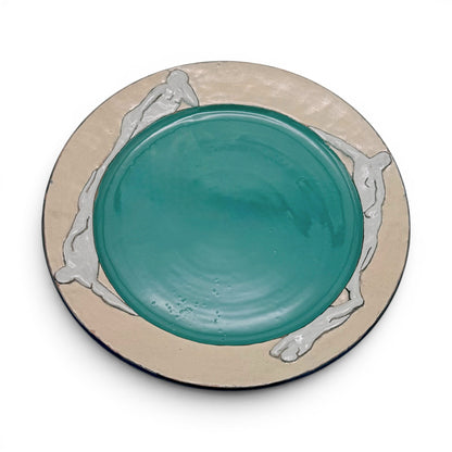 Vintage Italian Ceramic Platter with Reclining Figures