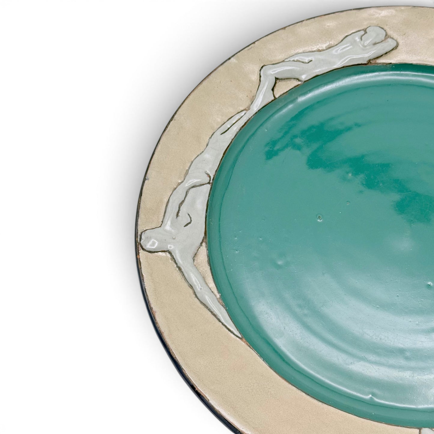 Vintage Italian Ceramic Platter with Reclining Figures