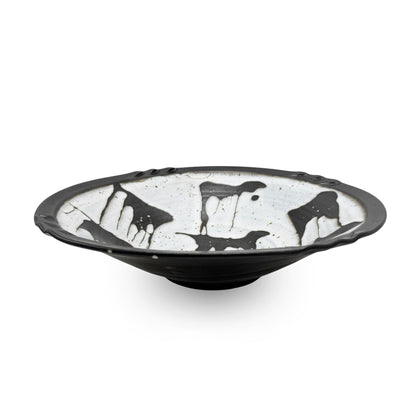 Drip Glazed Black and White Bowl