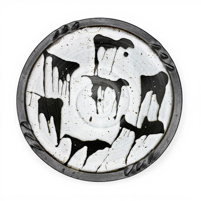 Drip Glazed Black and White Bowl