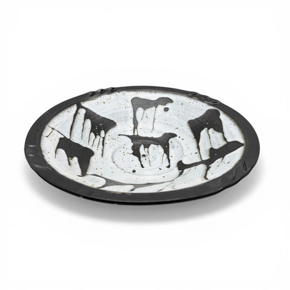 Drip Glazed Black and White Bowl