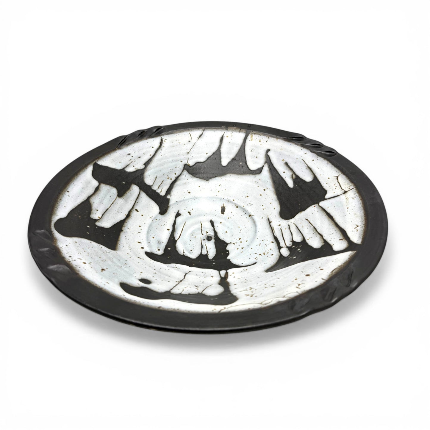 Drip Glazed Black and White Bowl