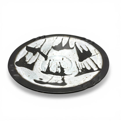 Drip Glazed Black and White Bowl