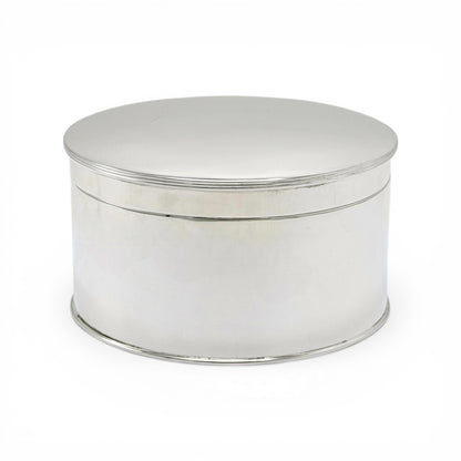 Round English Silver-Plate Box