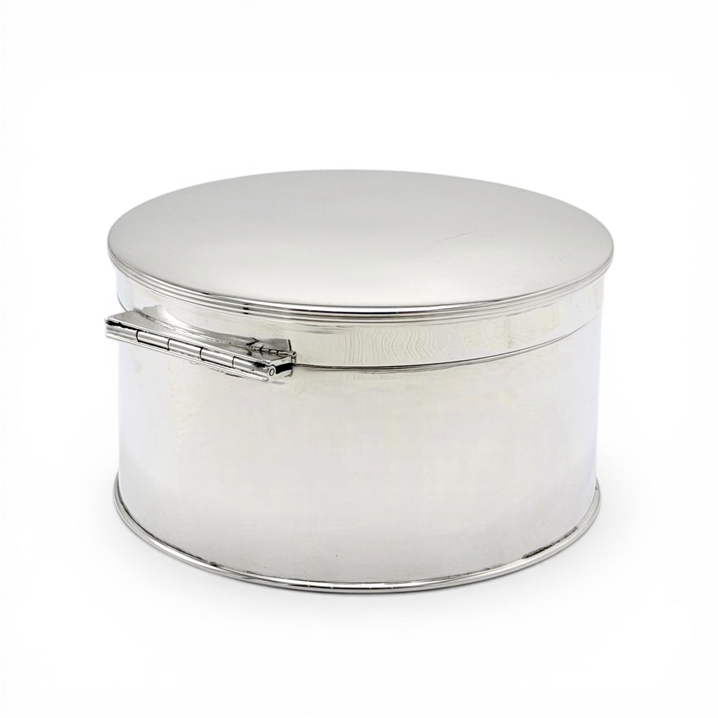 Round English Silver-Plate Box