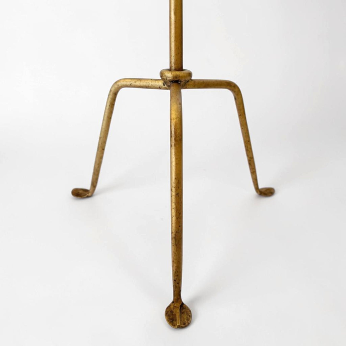 Gilt Iron Standing Lamp on Tripod Base