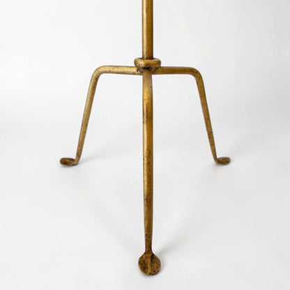Gilt Iron Standing Lamp on Tripod Base