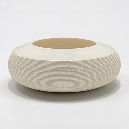 Textured Porcelain Low Bowl