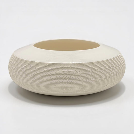 Textured Porcelain Low Bowl