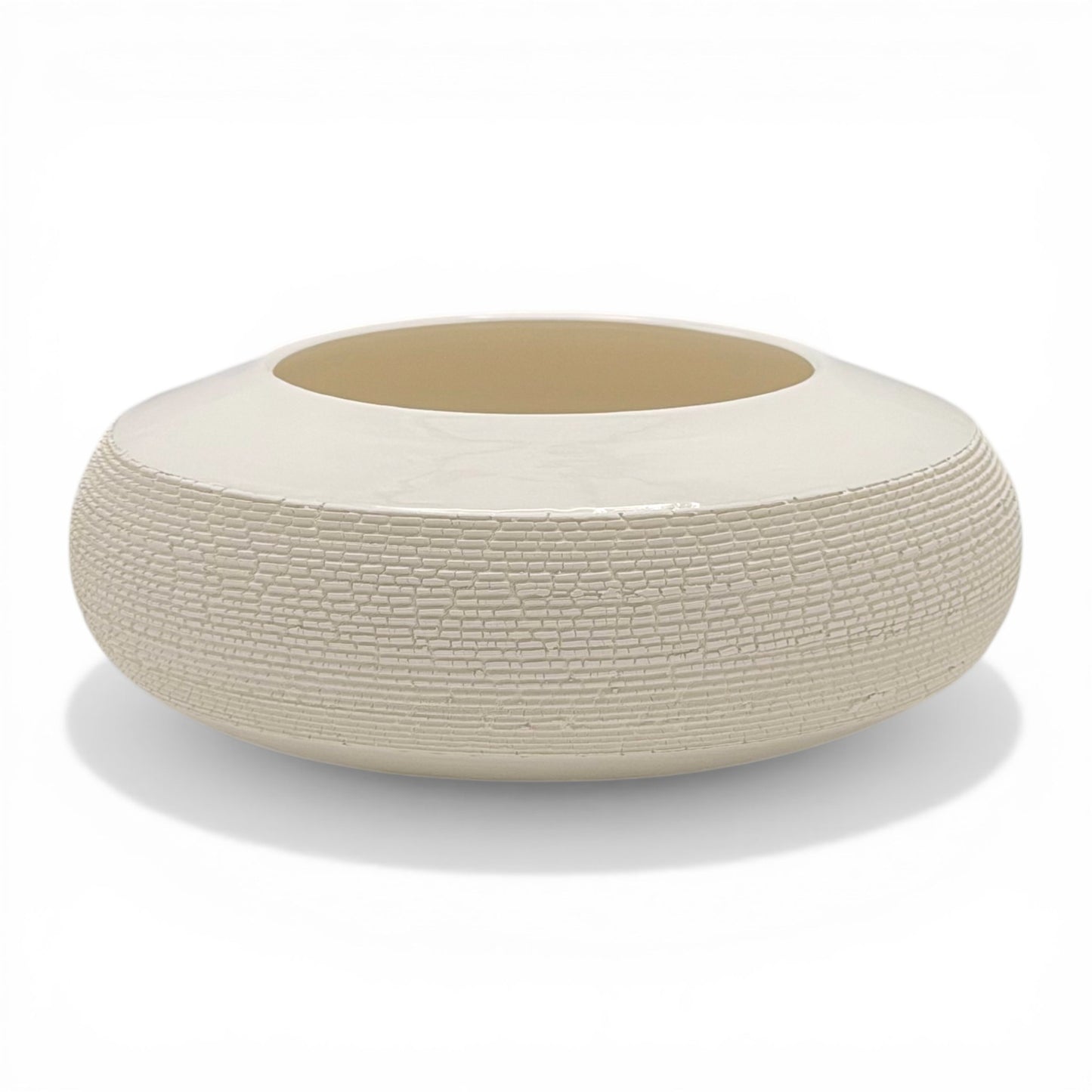 Textured Porcelain Low Bowl