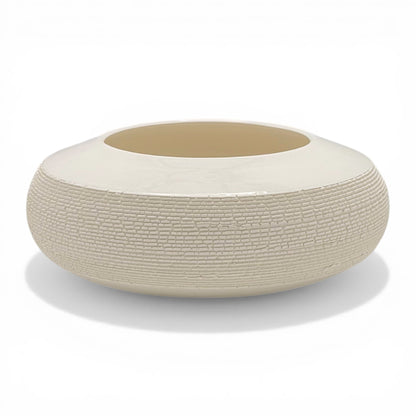 Textured Porcelain Low Bowl