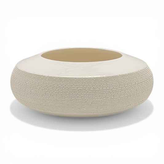 Textured Porcelain Low Bowl