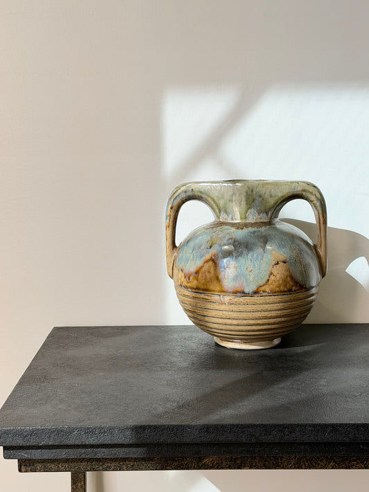 French Art Deco Drip Glazed Vase