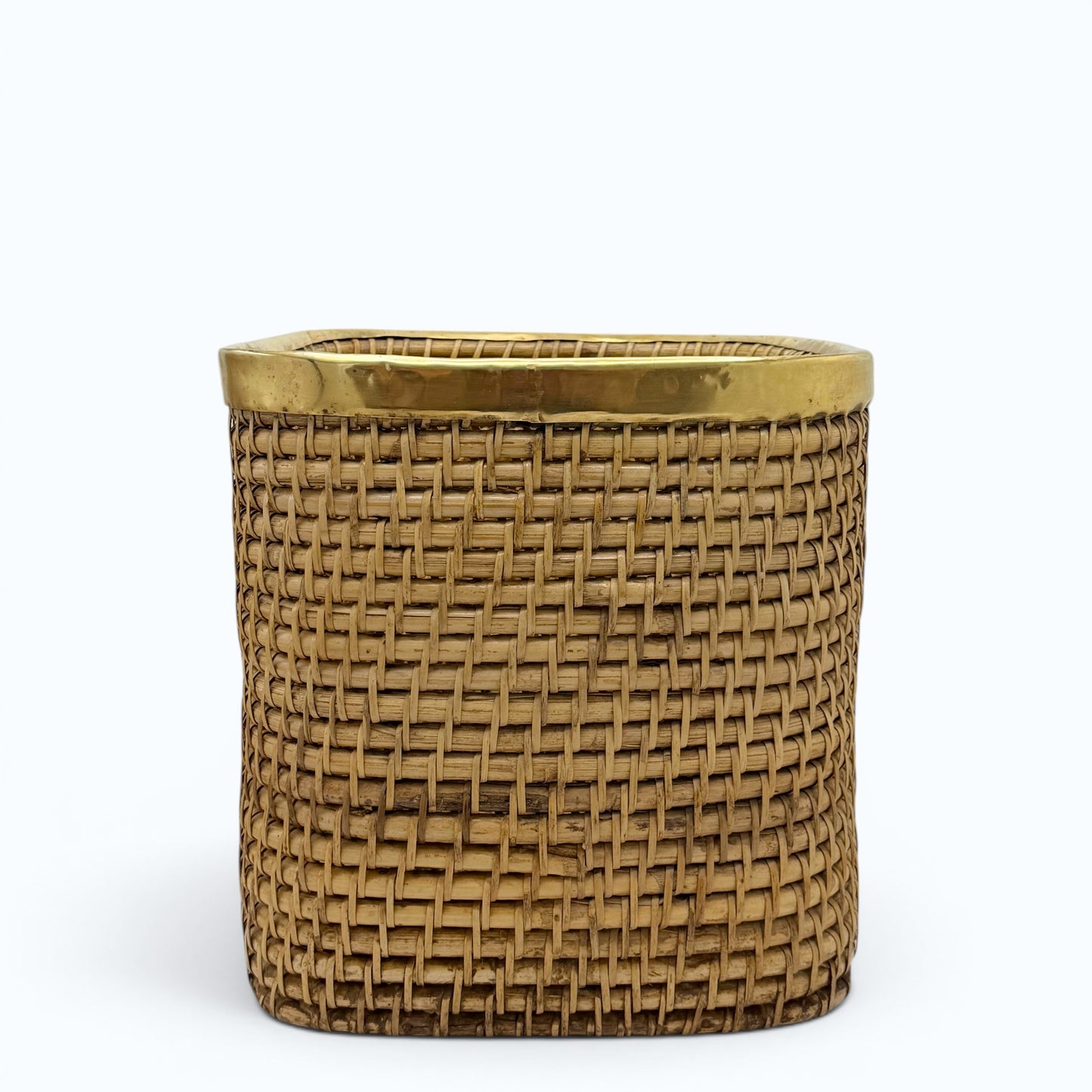 Woven Rattan Square Wastepaper Basket