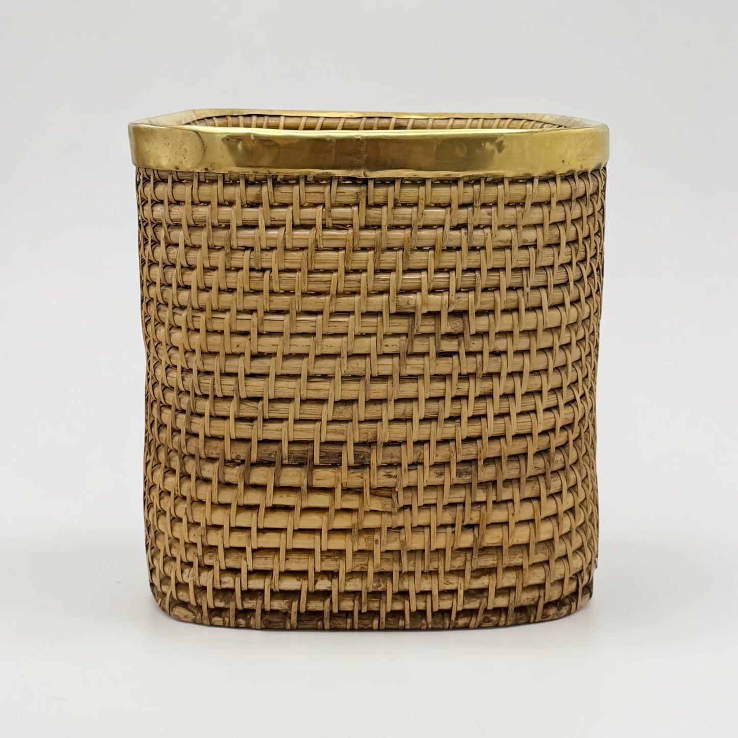 Woven Rattan Square Wastepaper Basket