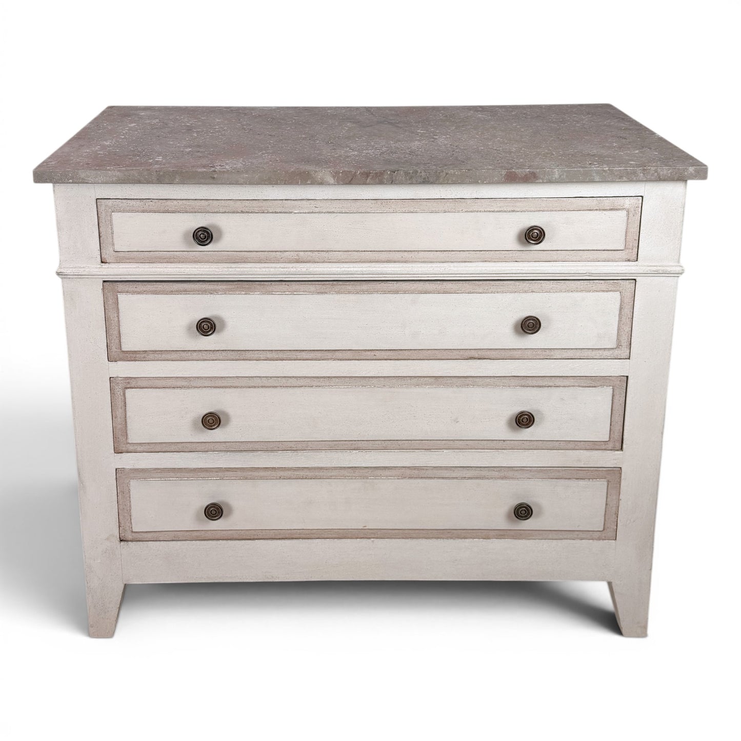 Belgian Four-Drawer Commode with Faux Stone Top, circa 1900