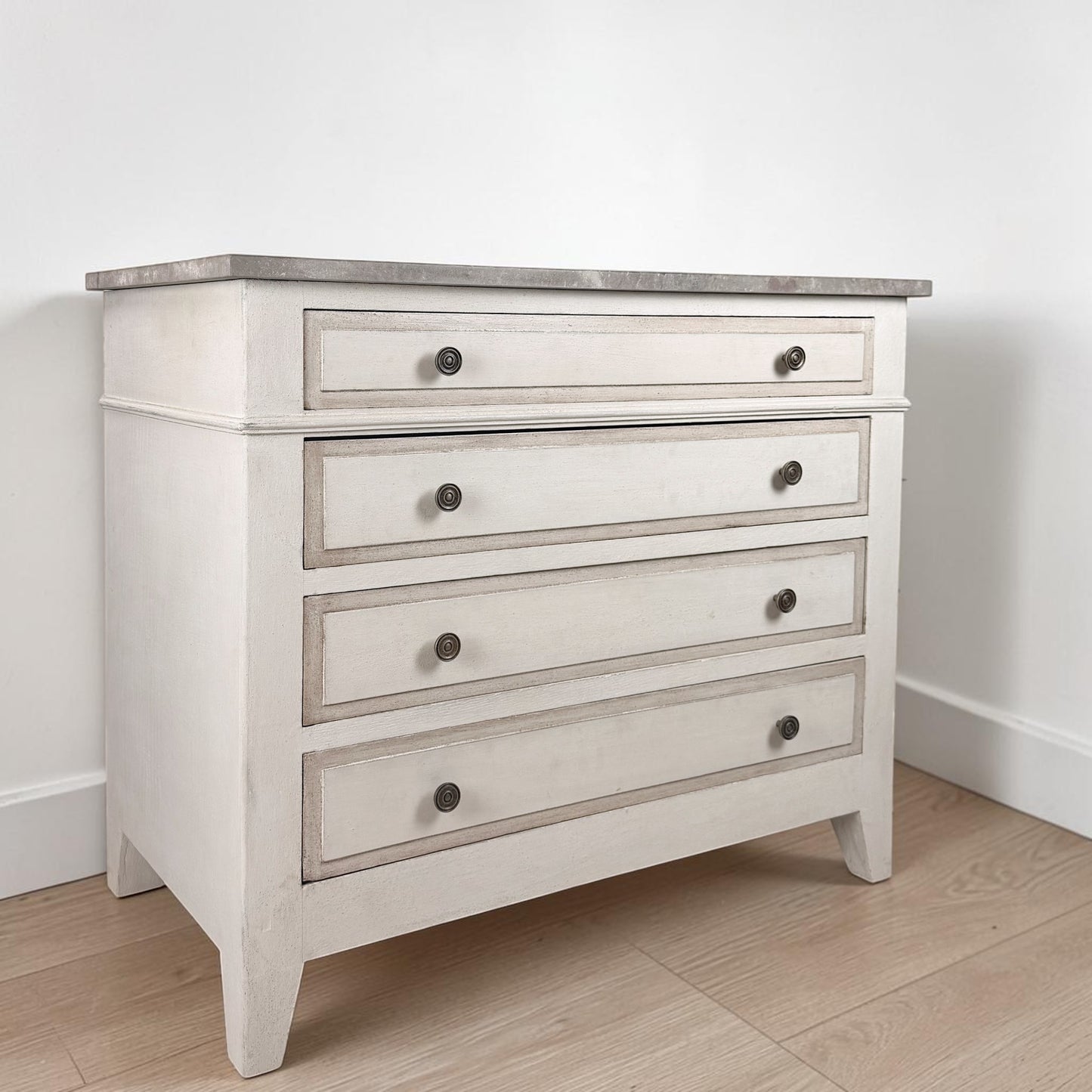 Belgian Four-Drawer Commode with Faux Stone Top, circa 1900