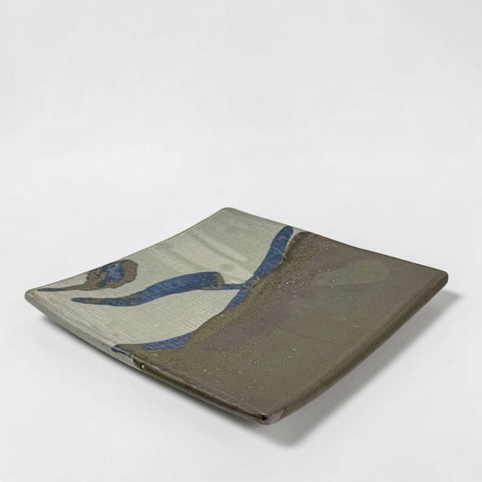 Square Art Pottery Abstract Dish