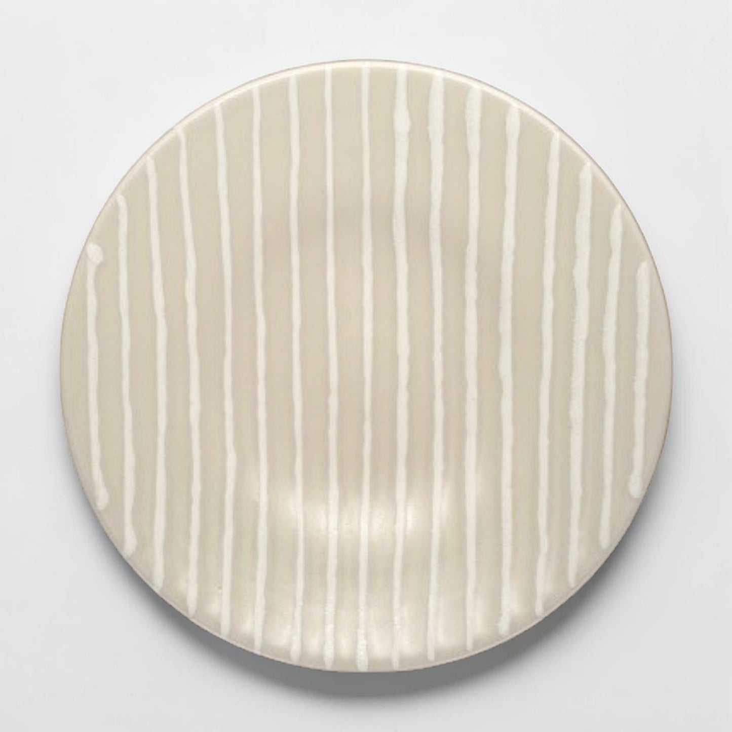 Large Beige and White Striped Platter