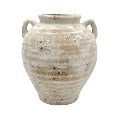 Rustic Off-White Terra Cotta Vase