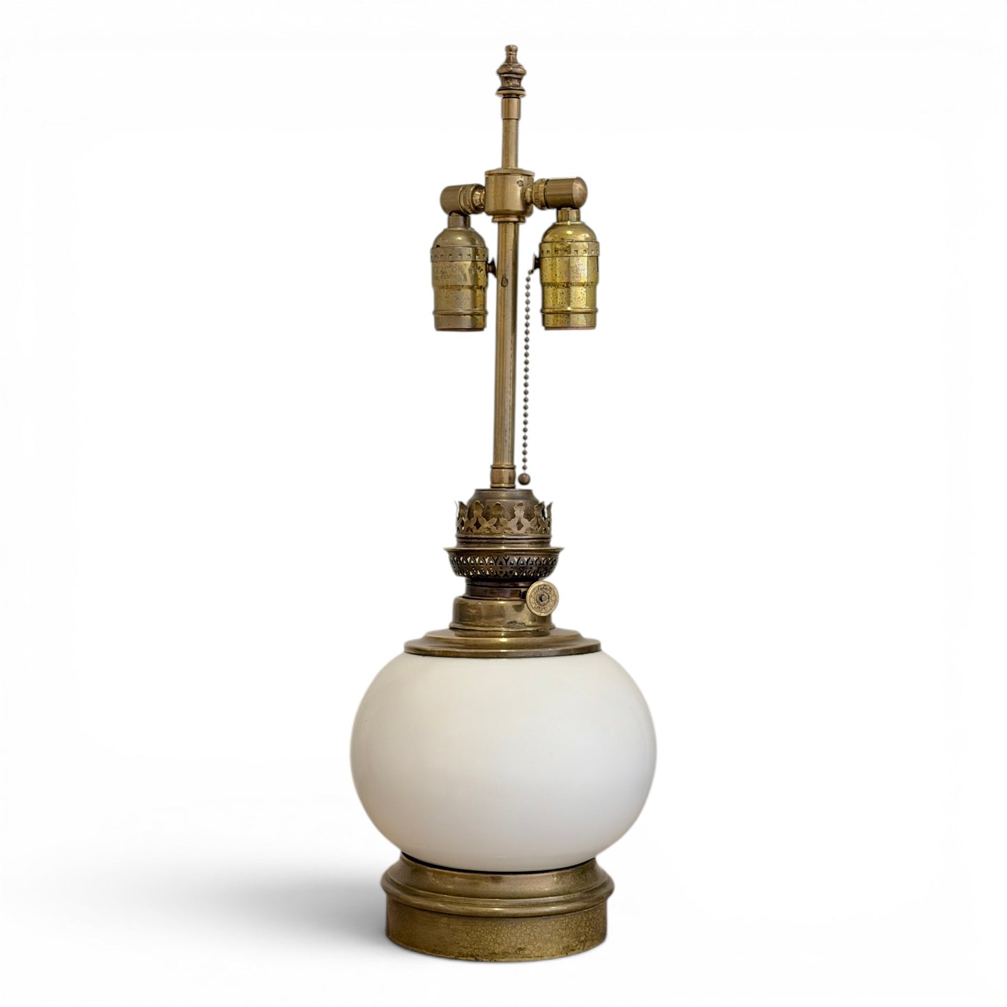 French White Porcelain and Brass Table Lamp