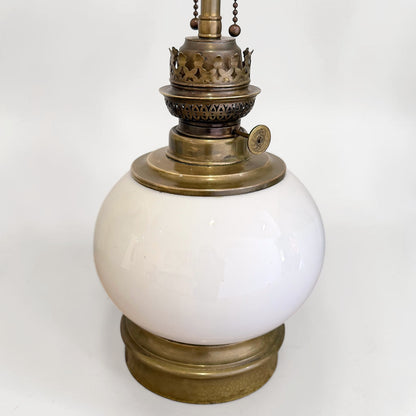 French White Porcelain and Brass Table Lamp