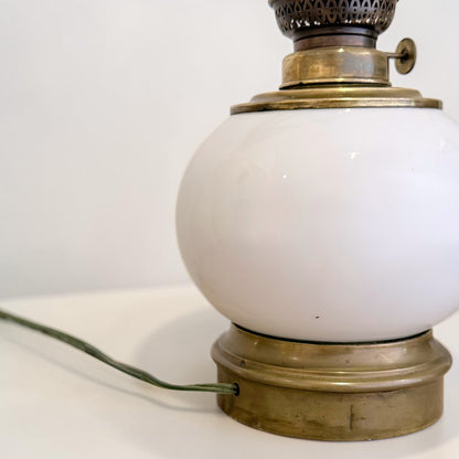 French White Porcelain and Brass Table Lamp