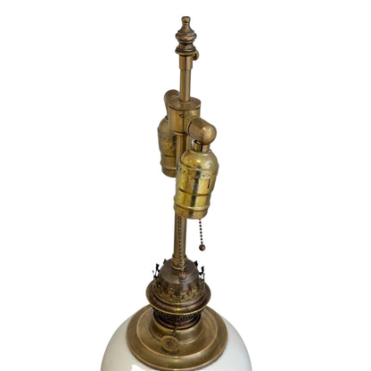 French White Porcelain and Brass Table Lamp