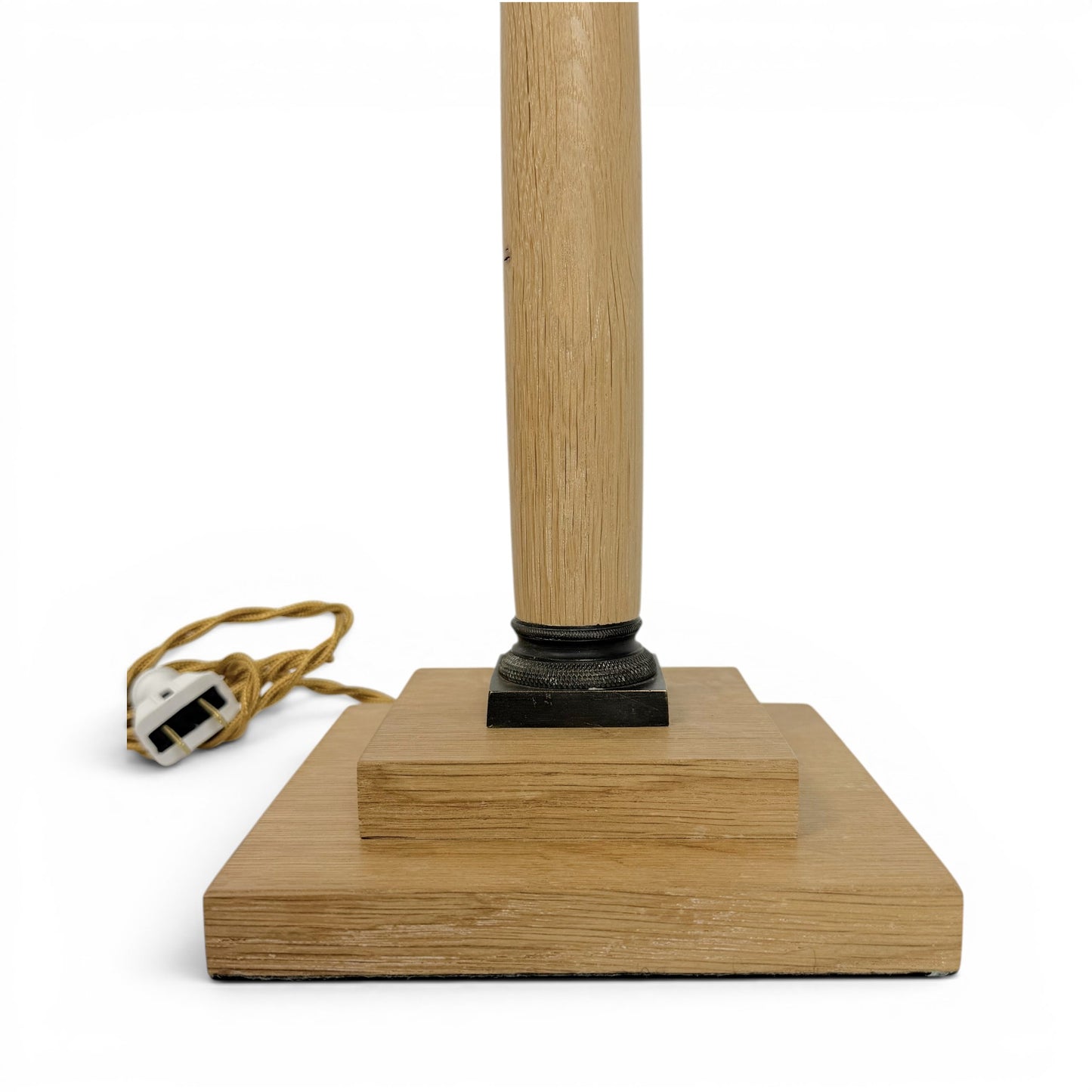 Pair of Oak Candlestick Lamps