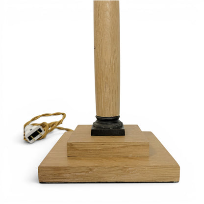 Pair of Oak Candlestick Lamps